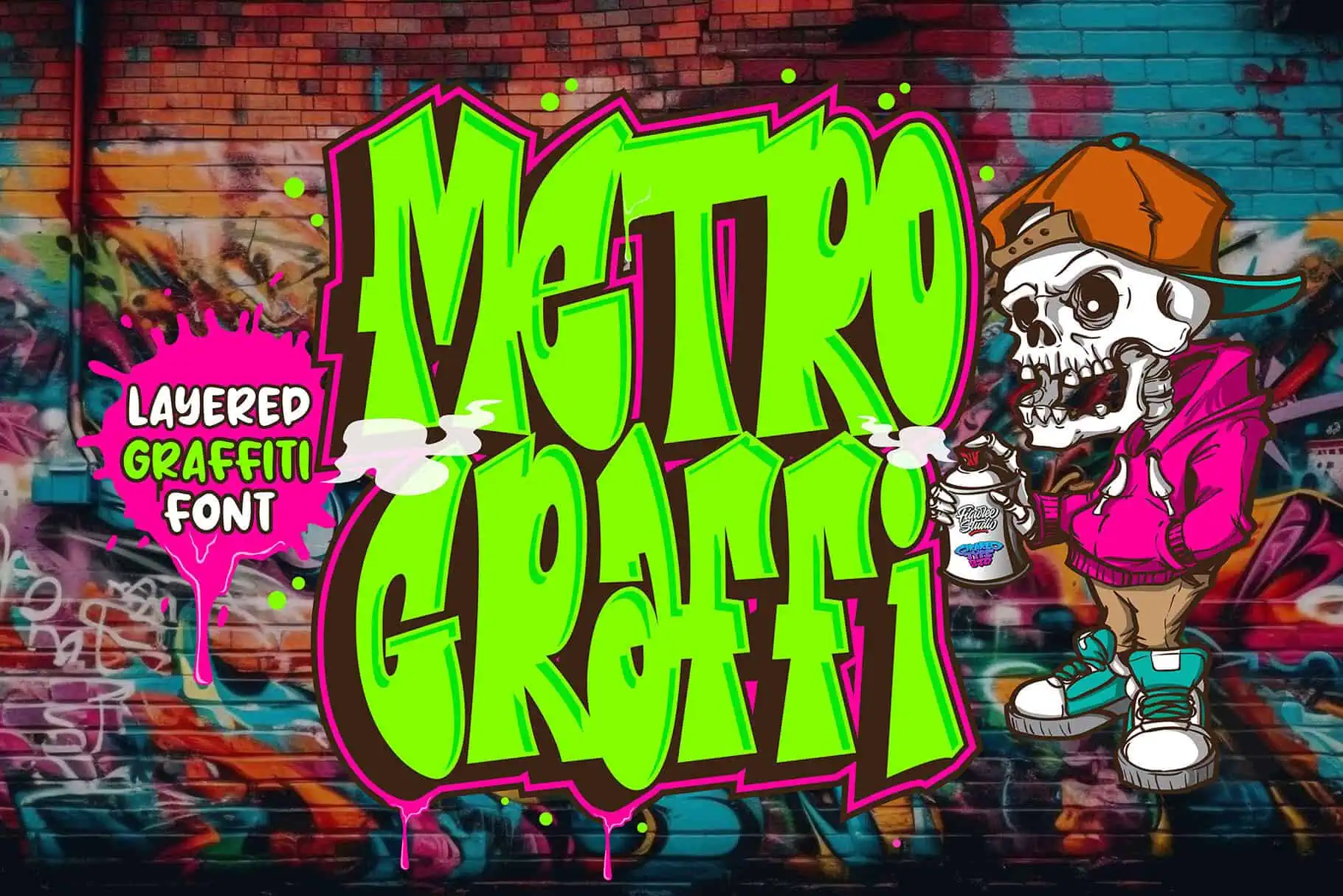 Metro Graffi font preview from Creative Fabrica