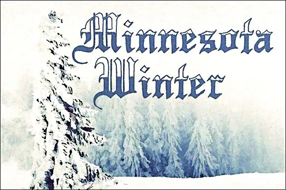Minnesota Winter font preview from Creative Fabrica