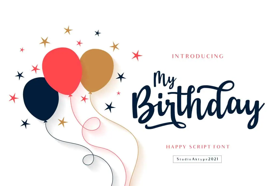 My Birthday font preview from Creative Fabrica