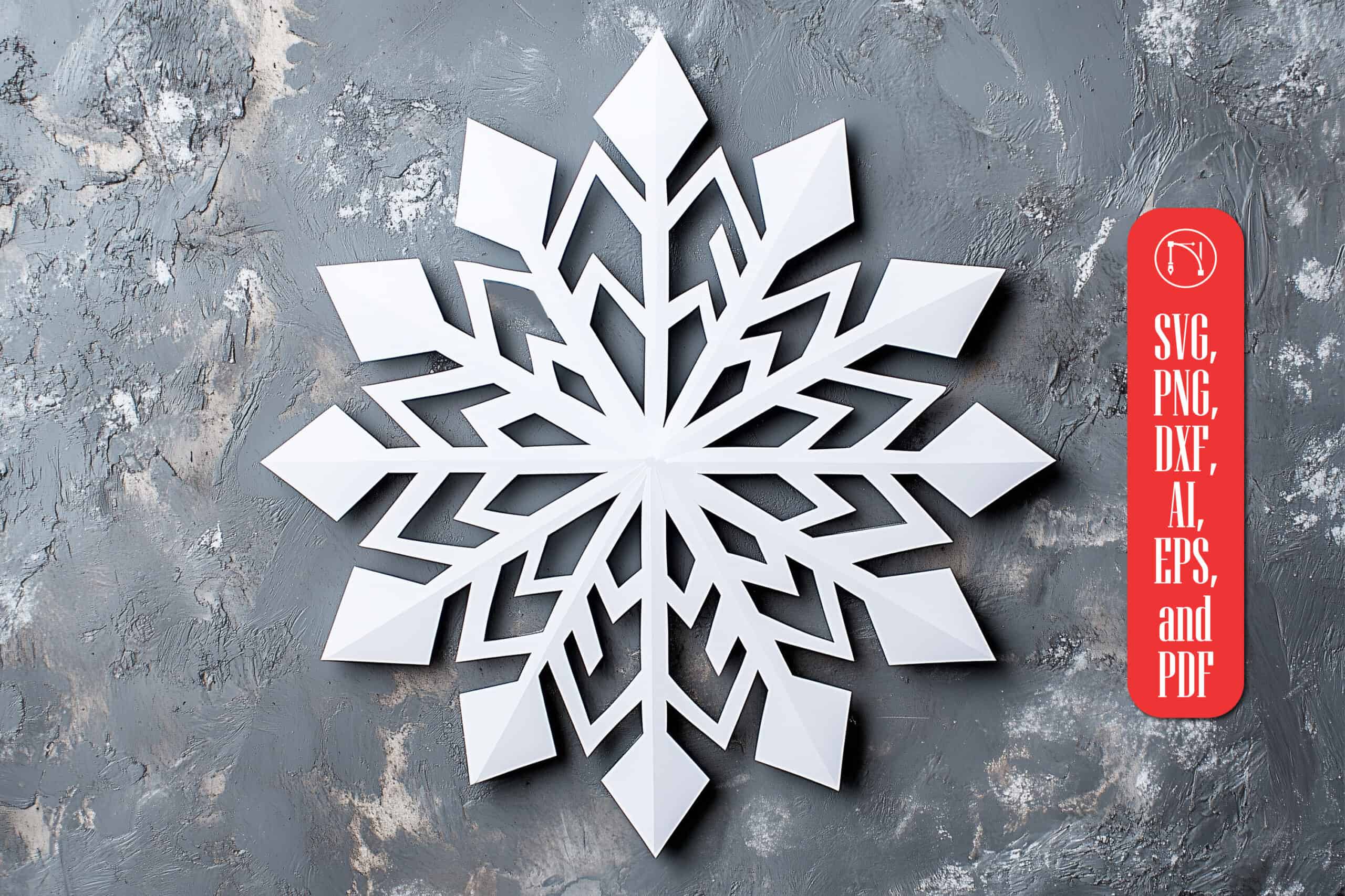 large white 3D paper snowflake ornament