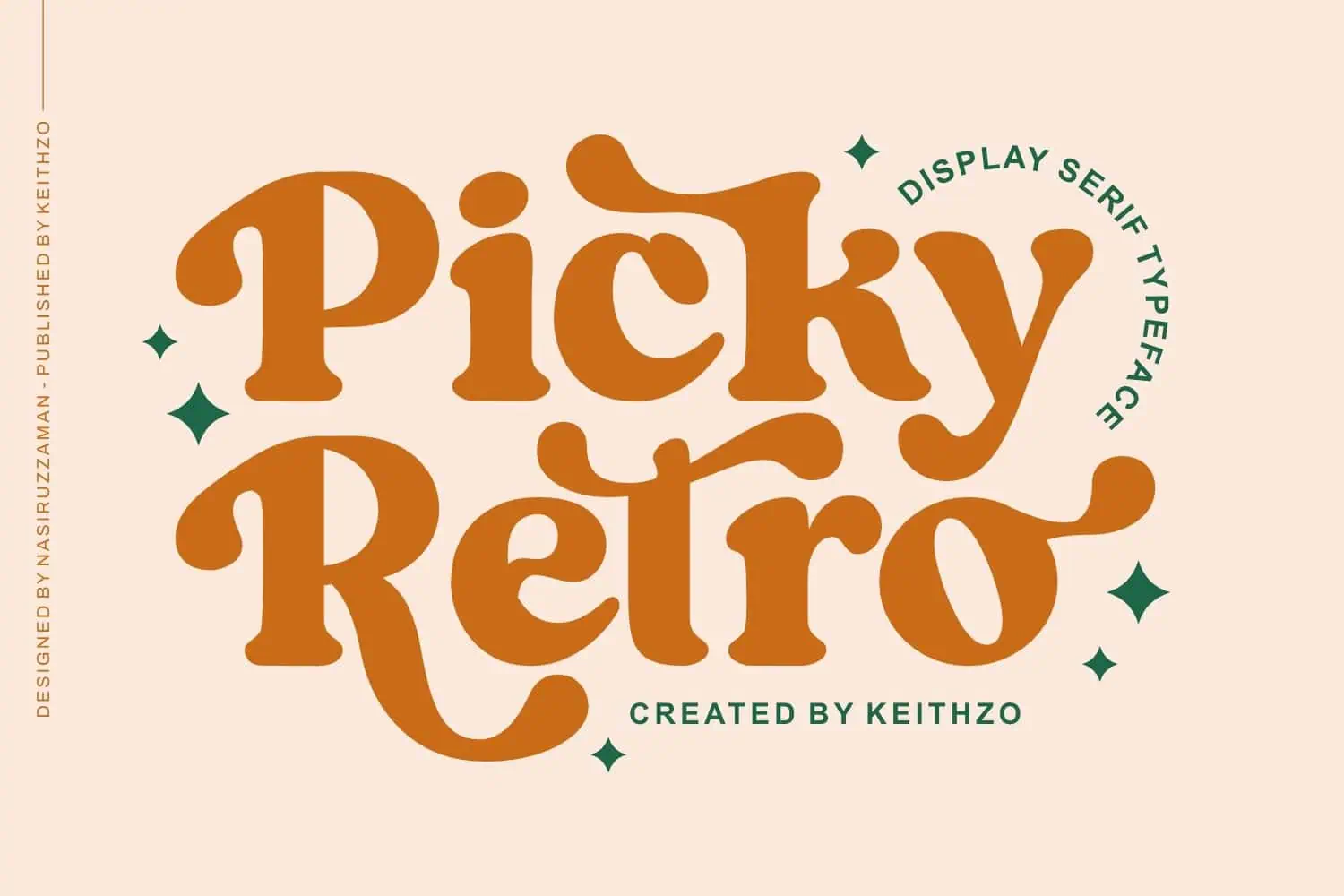 Picky Retro font preview from Creative Fabrica