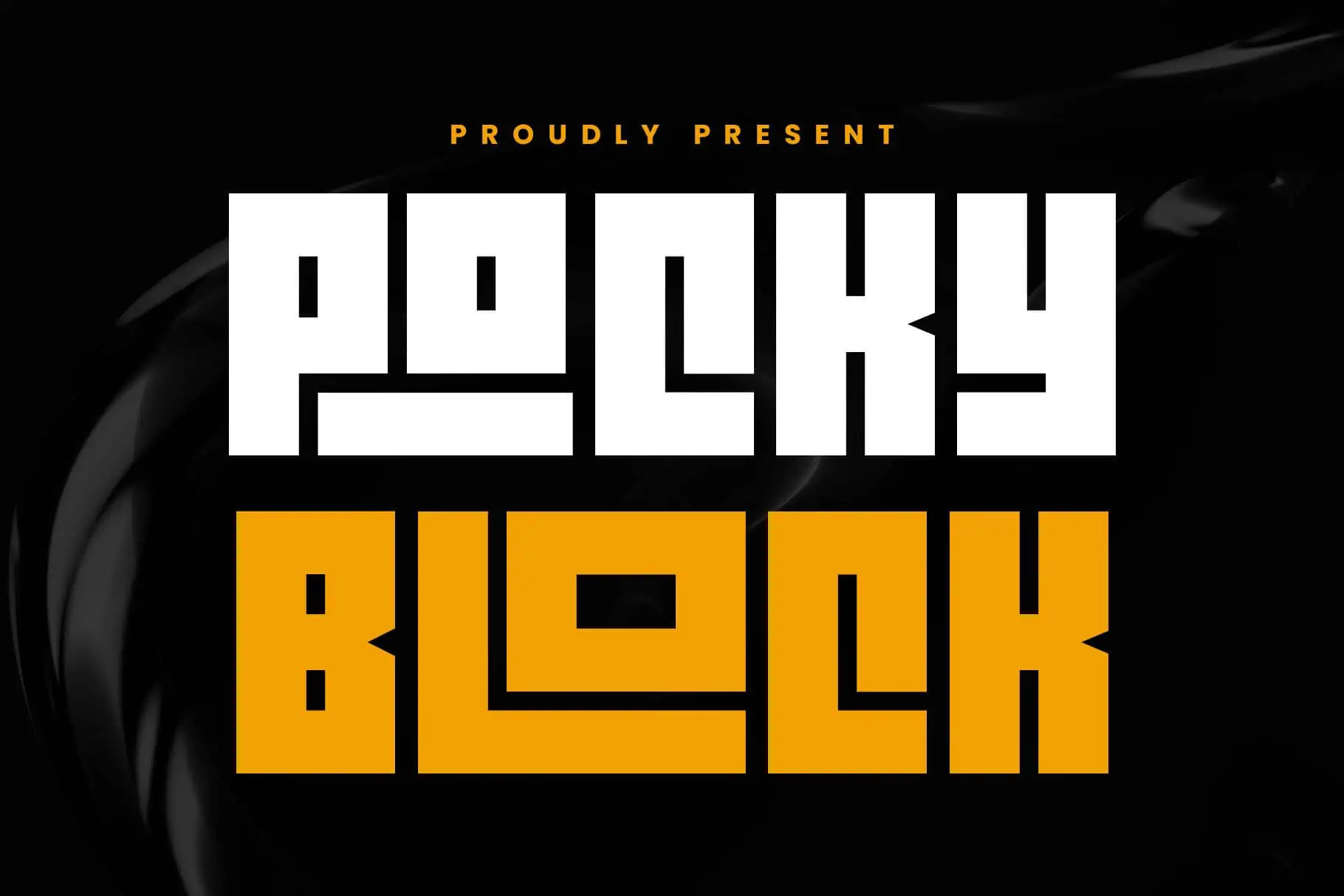 Pocky Block font preview from Creative Fabrica