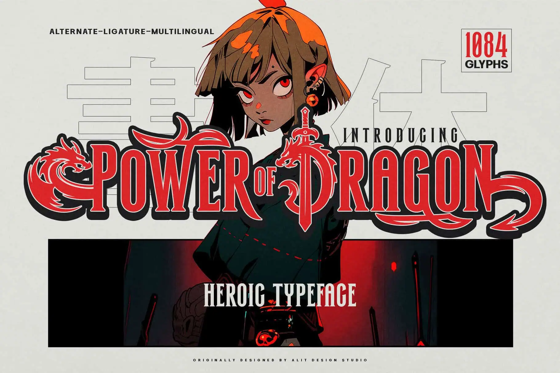 Power of Dragon font preview from Creative Fabrica