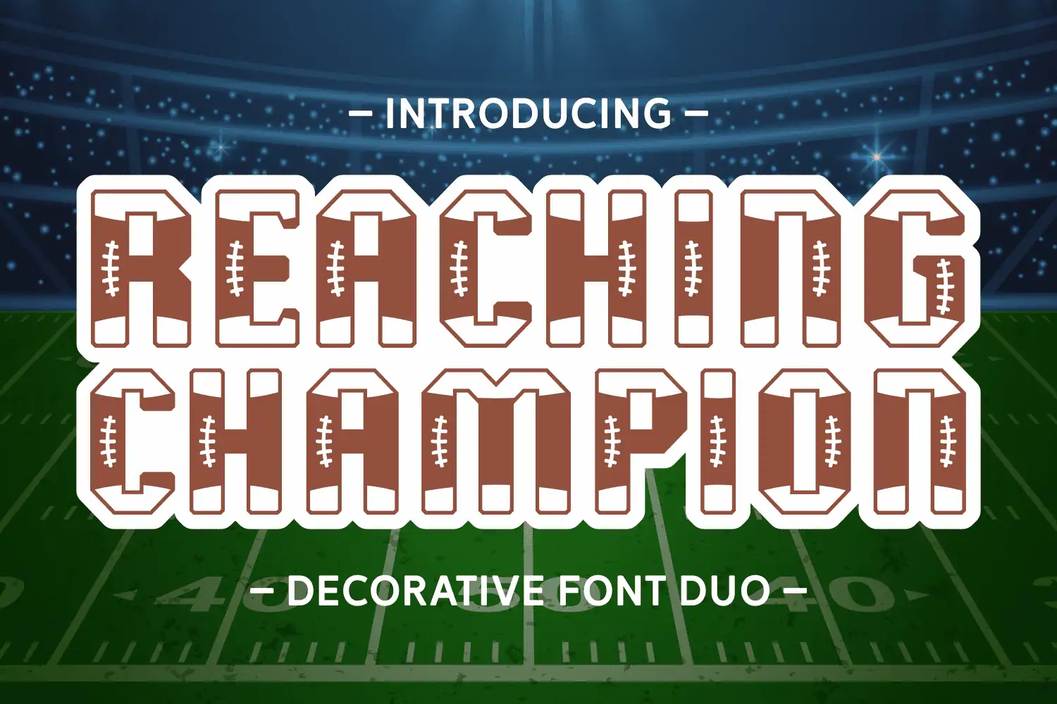 Reaching Champion font preview from Creative Fabrica