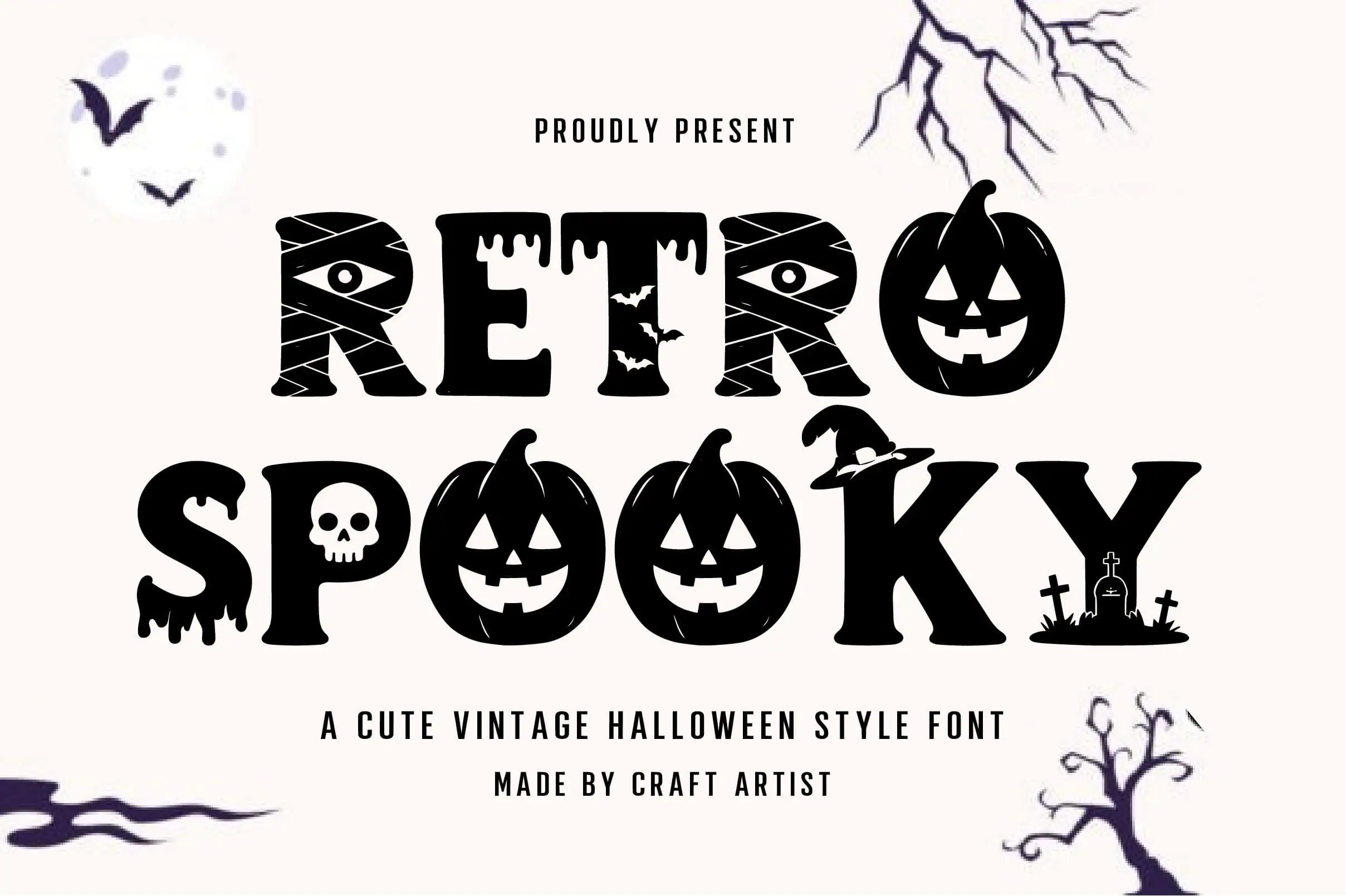 Retro Spooky font preview from Creative Fabrica
