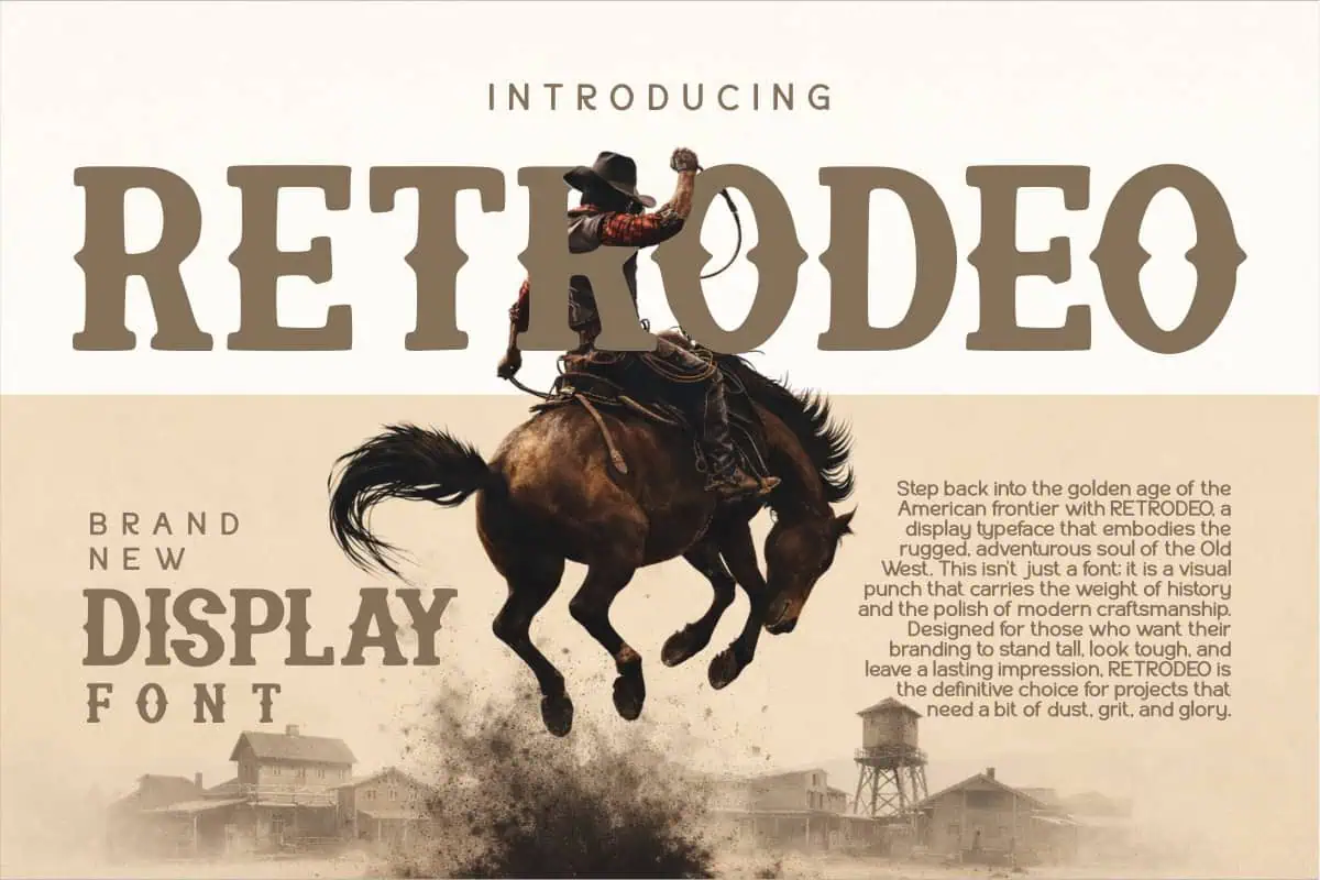 Retrodeo font preview from Creative Fabrica