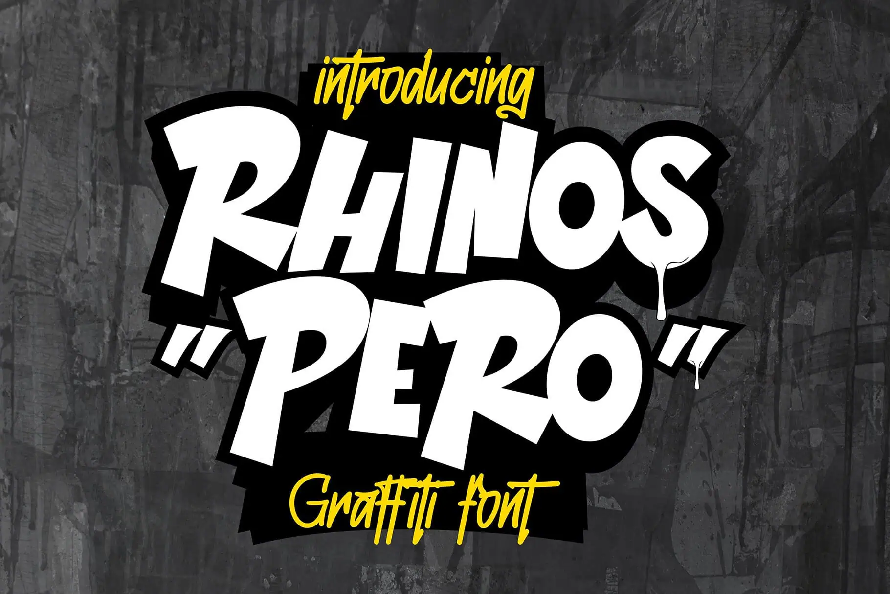Rhinos Pero font preview from Creative Fabrica