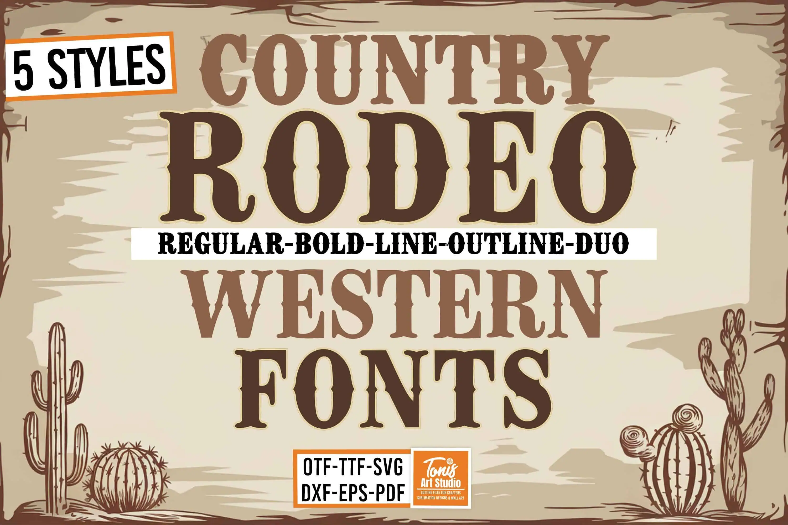 Rodeo Western Font Bundle font preview from Creative Fabrica