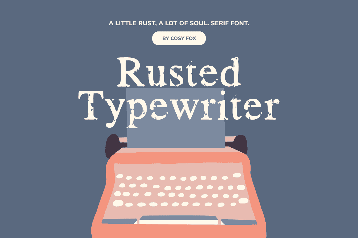 Rusted Typewriter font preview from Creative Fabrica