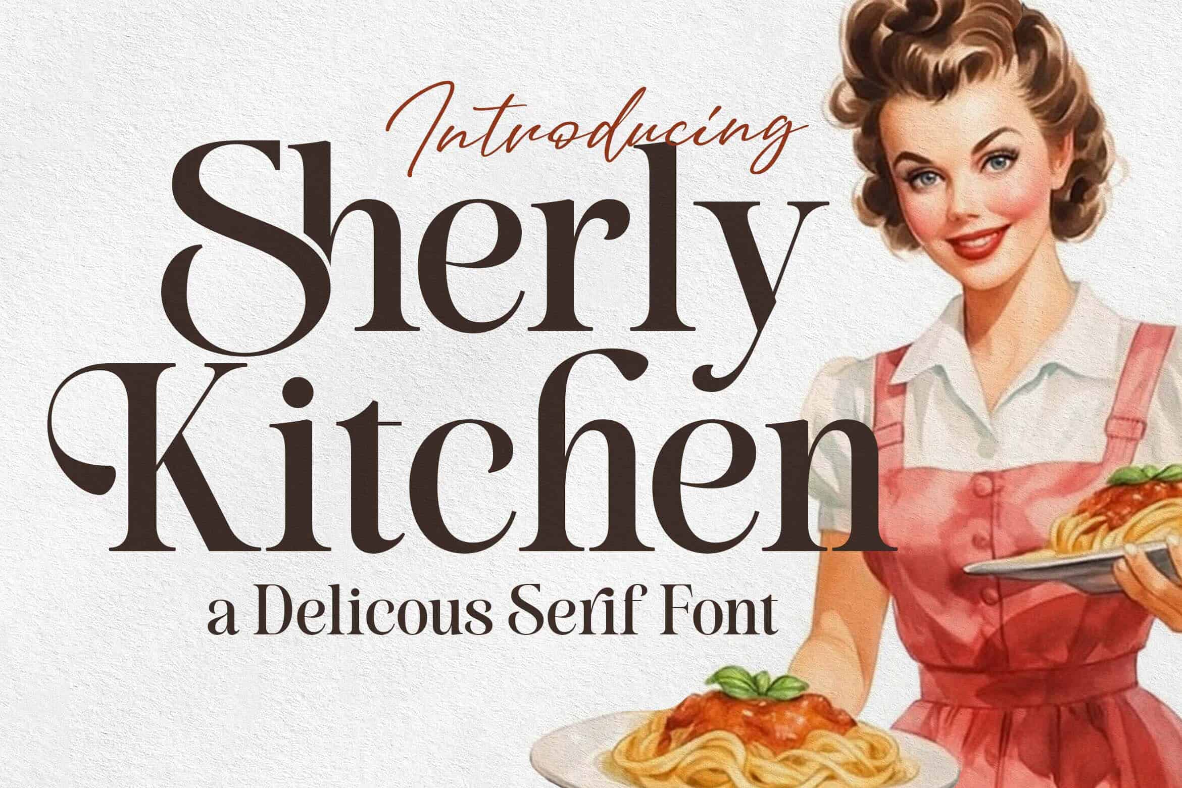 Sherly Kitchen font preview from Creative Fabrica