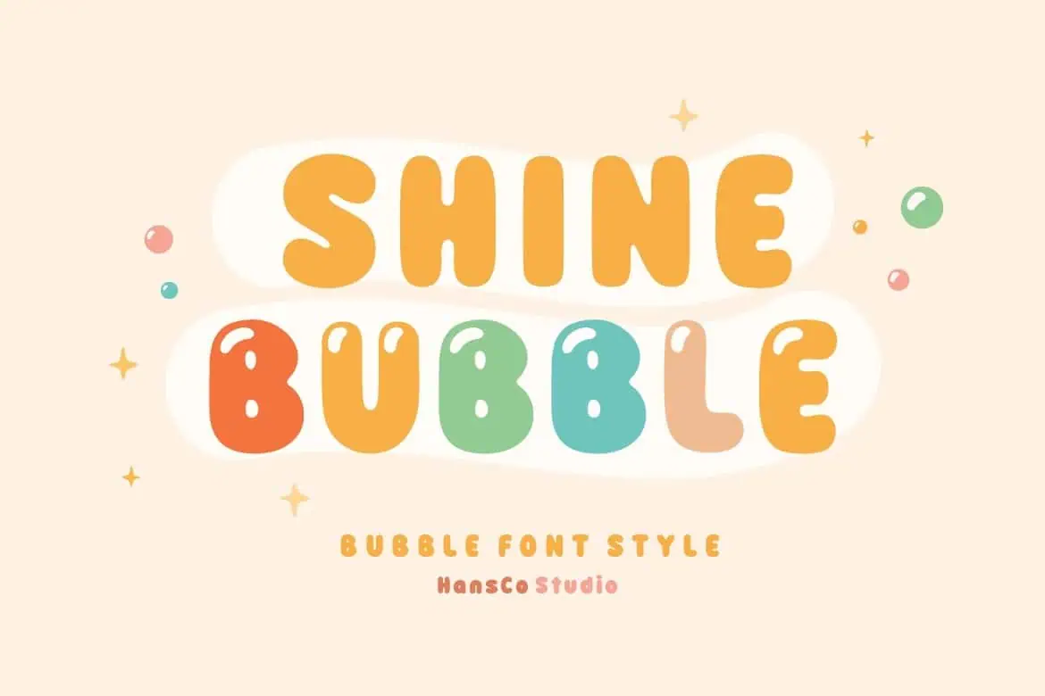 Shine Bubble font preview from Creative Fabrica