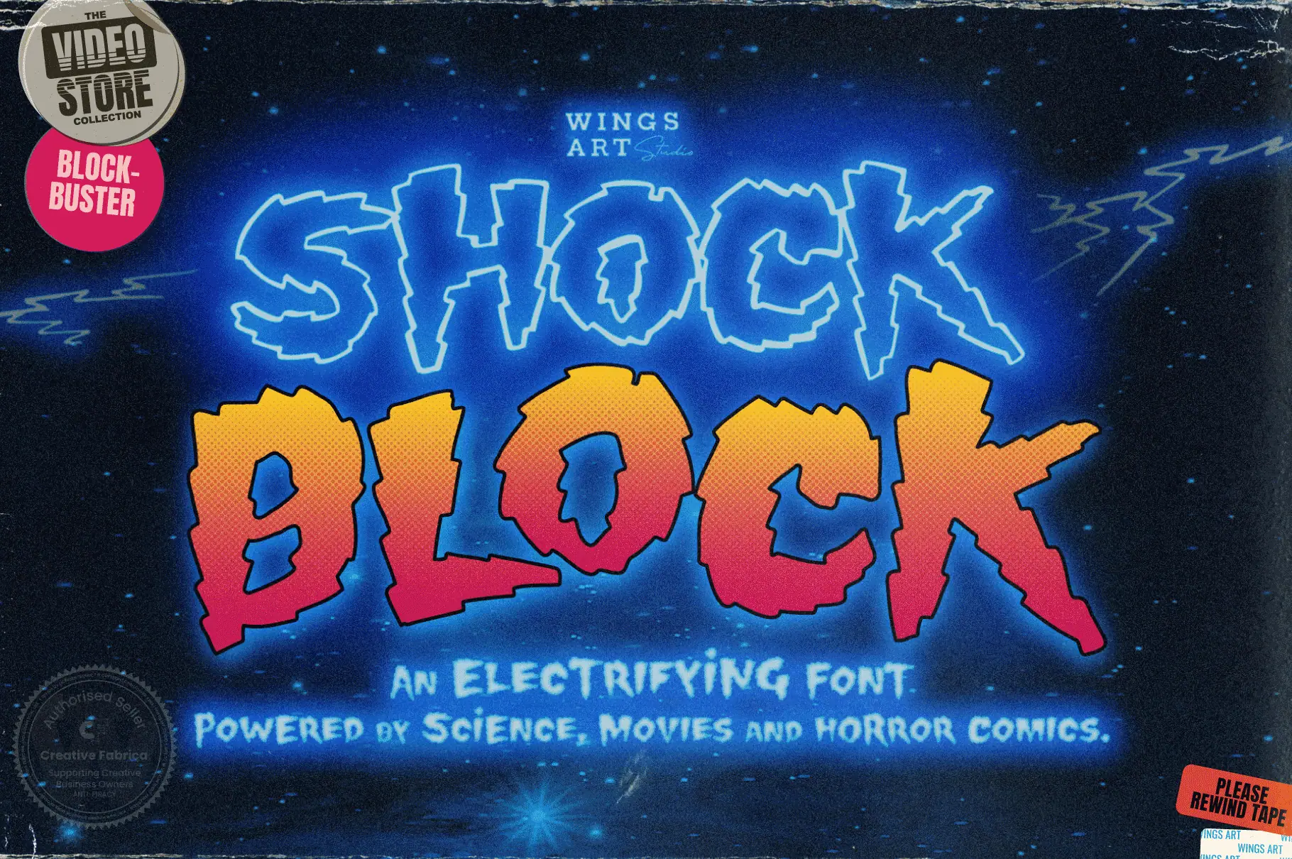 Shock Block font preview from Creative Fabrica