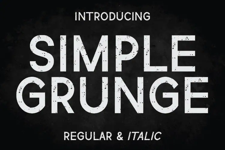 Simple Grunge font preview from Creative Fabrica