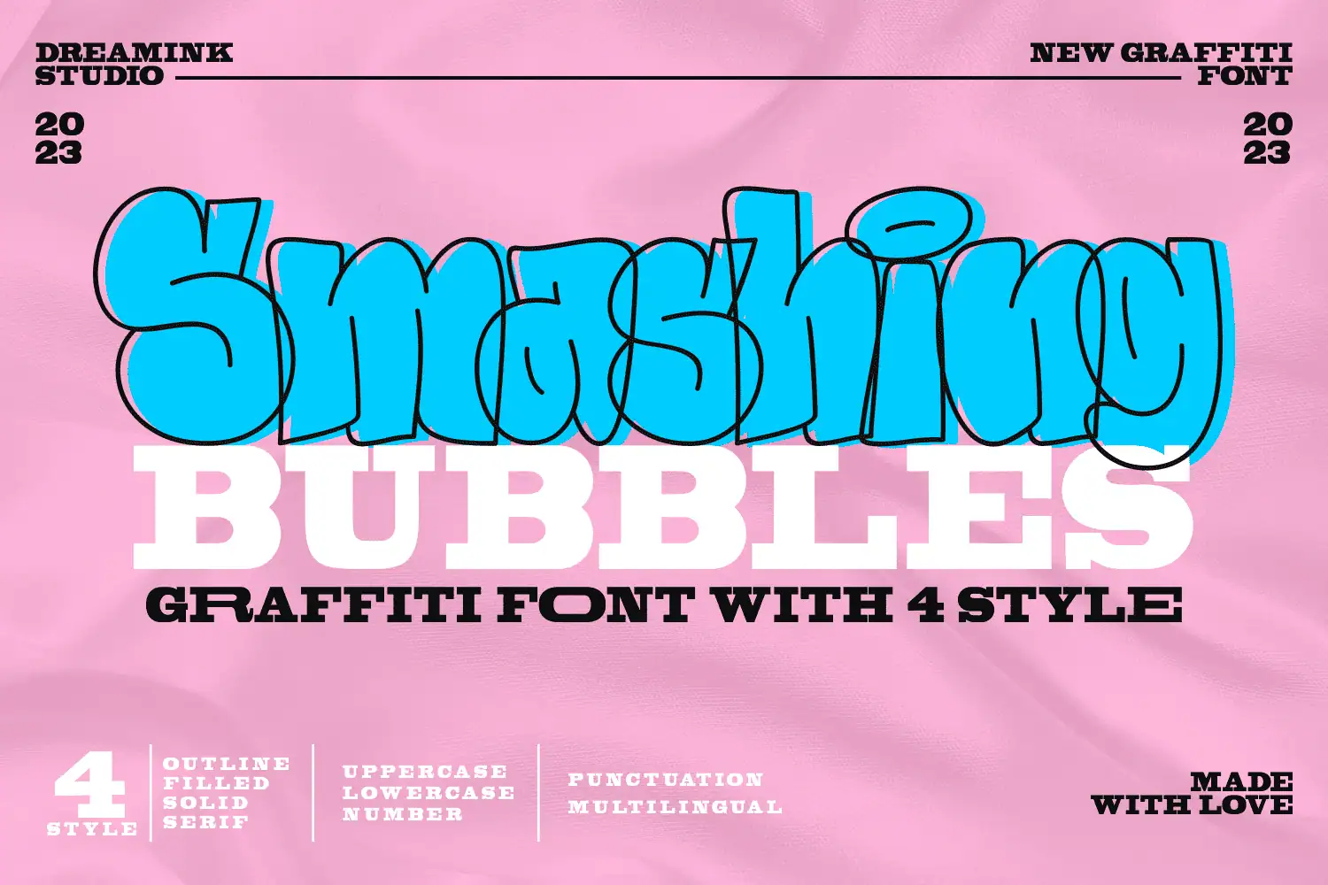 Smashing Bubbles font preview from Creative Fabrica