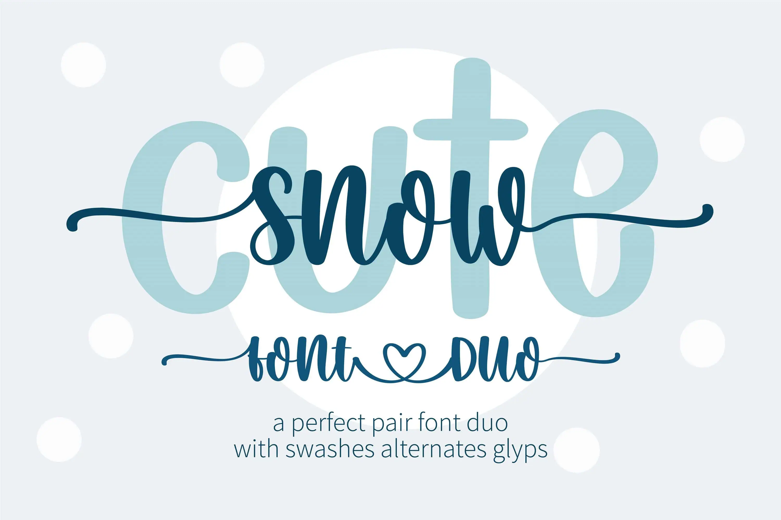 Snow Cute Duo font preview from Creative Fabrica