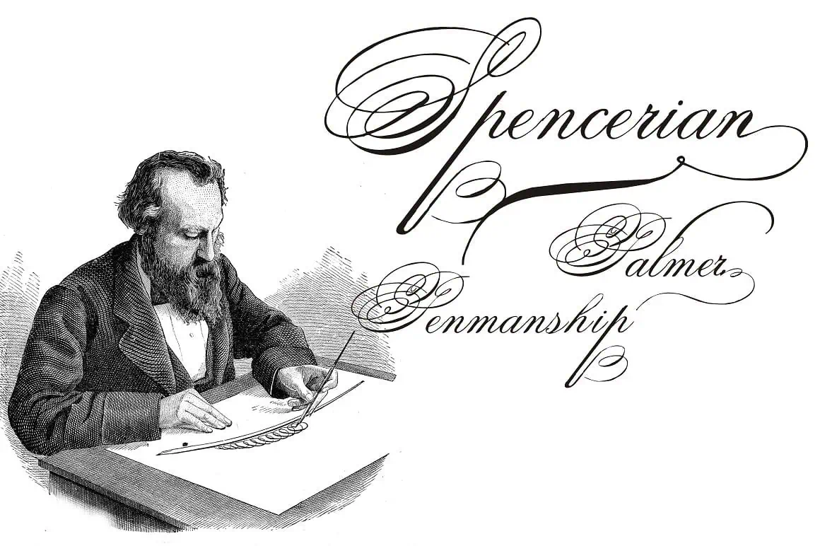 Spencerian Palmer font preview from Creative Fabrica