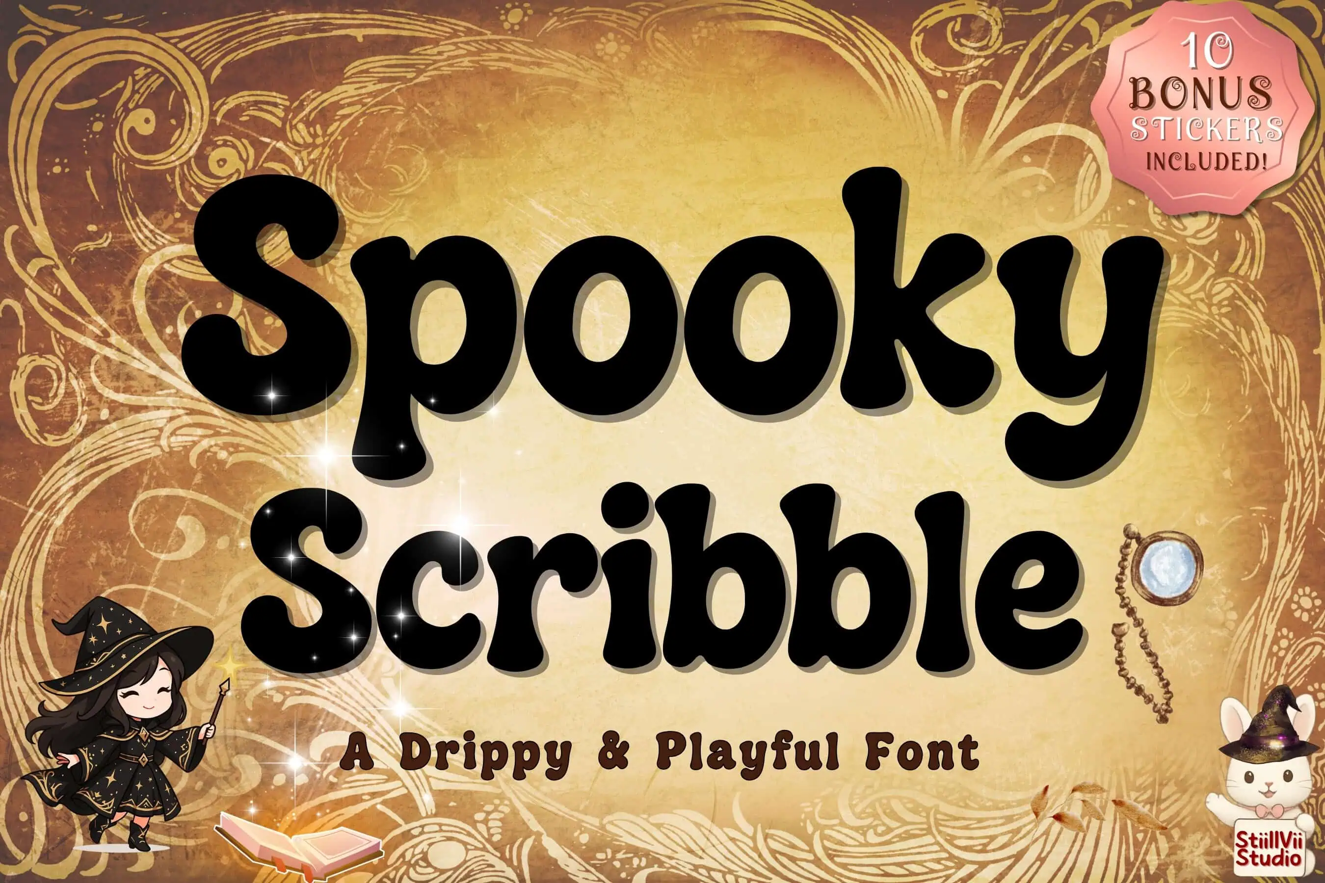 Spooky Scribble font preview from Creative Fabrica