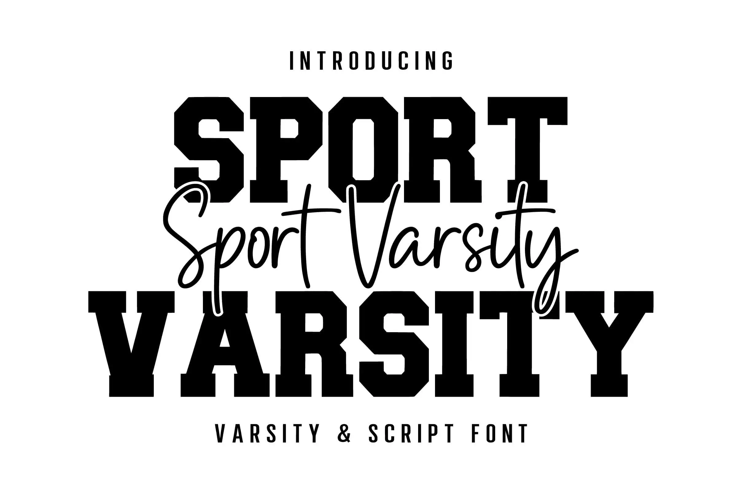Sport Varsity font preview from Creative Fabrica