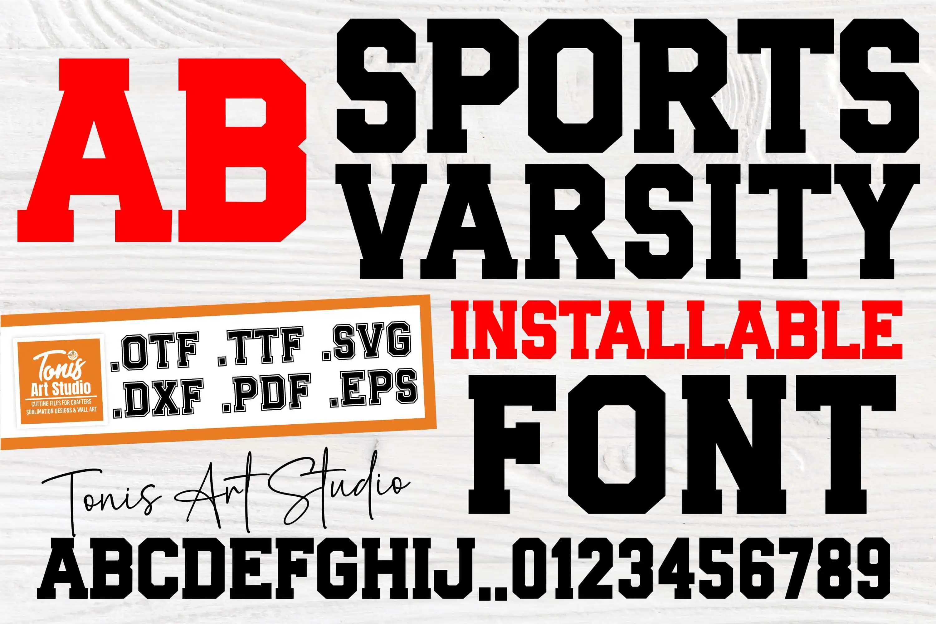 Sports Varsity font preview from Creative Fabrica