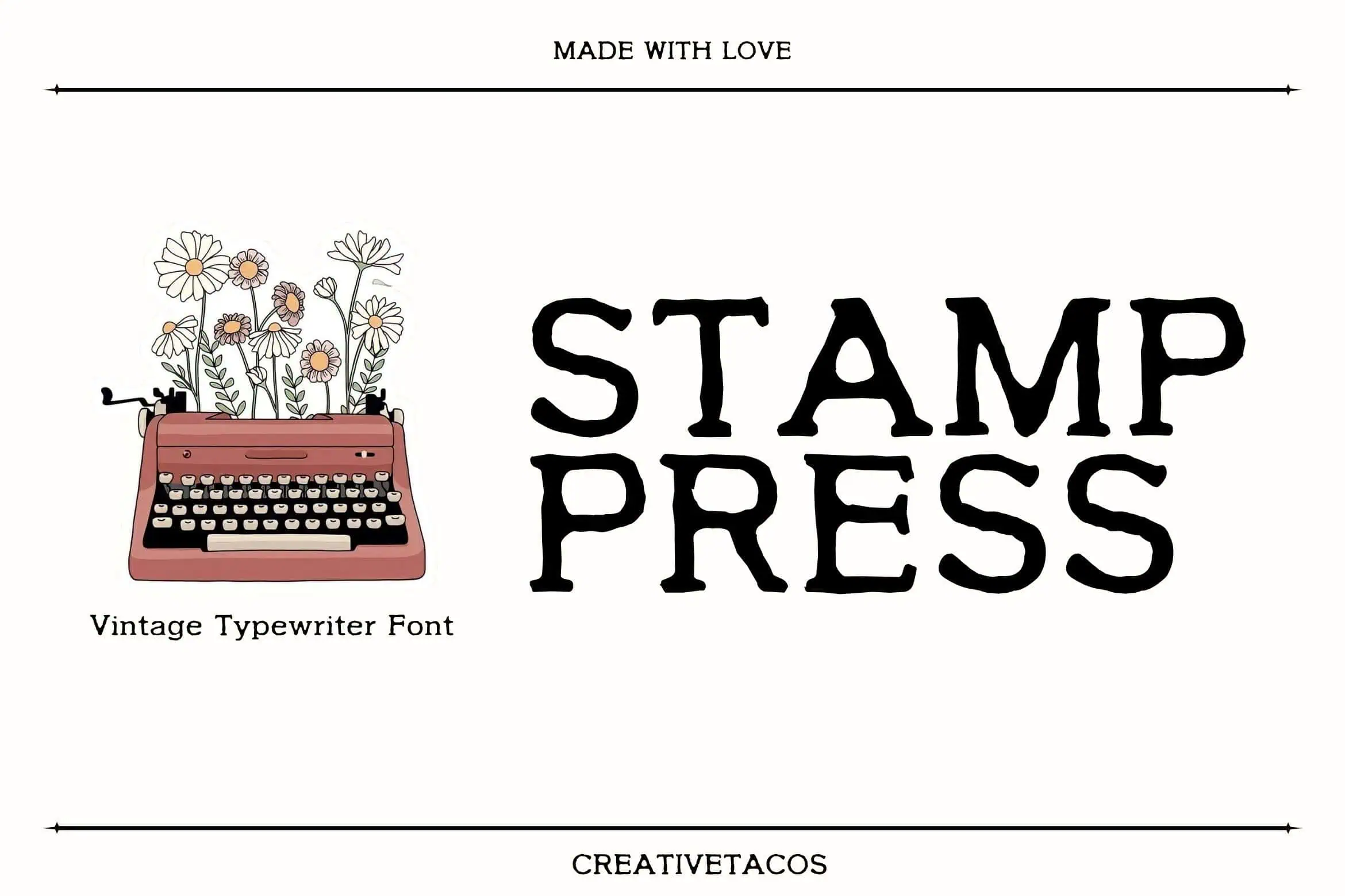 Stamp Press font preview from Creative Fabrica