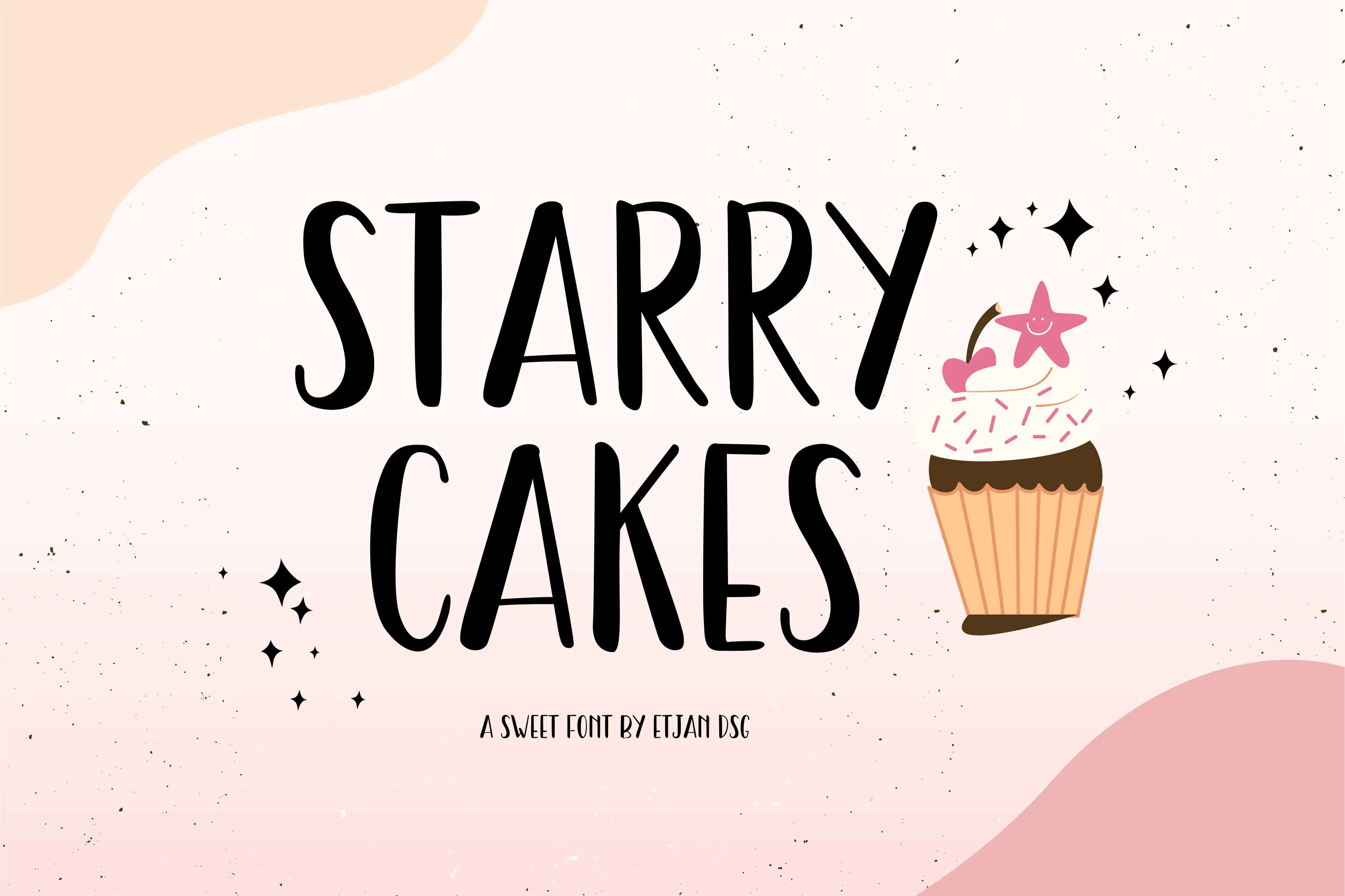 Starry Cakes font preview from Creative Fabrica