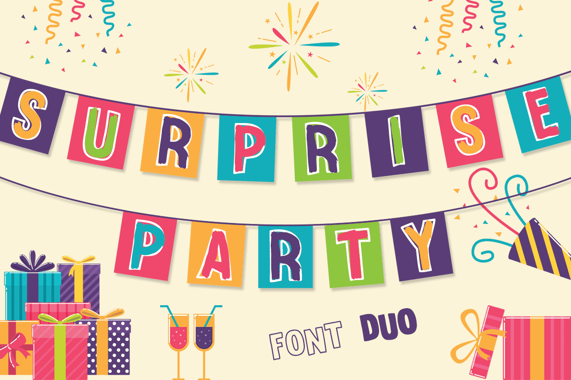 Surprise Party font preview from Creative Fabrica