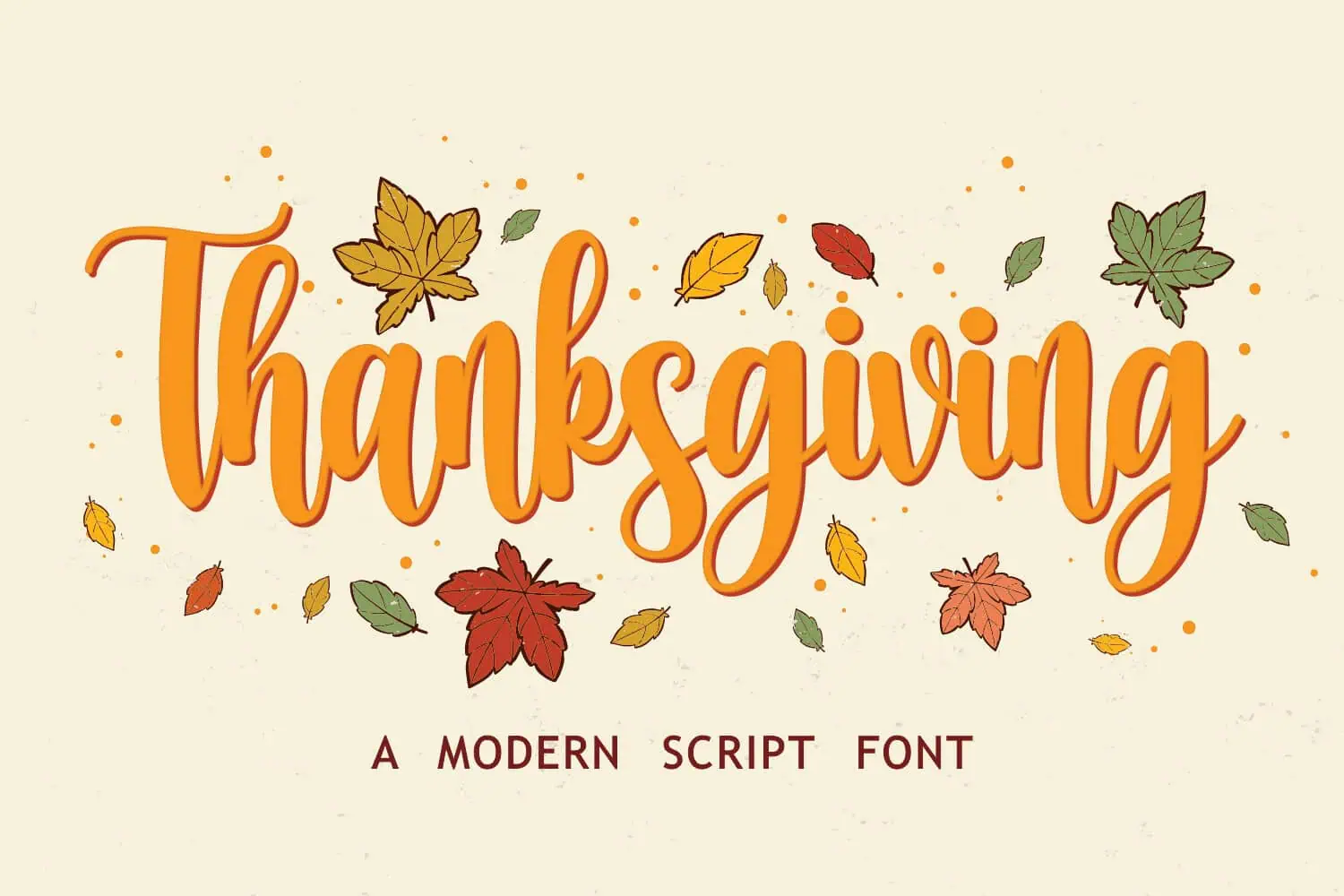 Thanksgiving Script font preview from Creative Fabrica