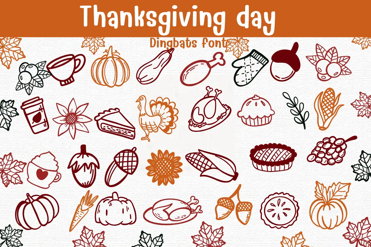 Thanksgiving Day font preview from Creative Fabrica