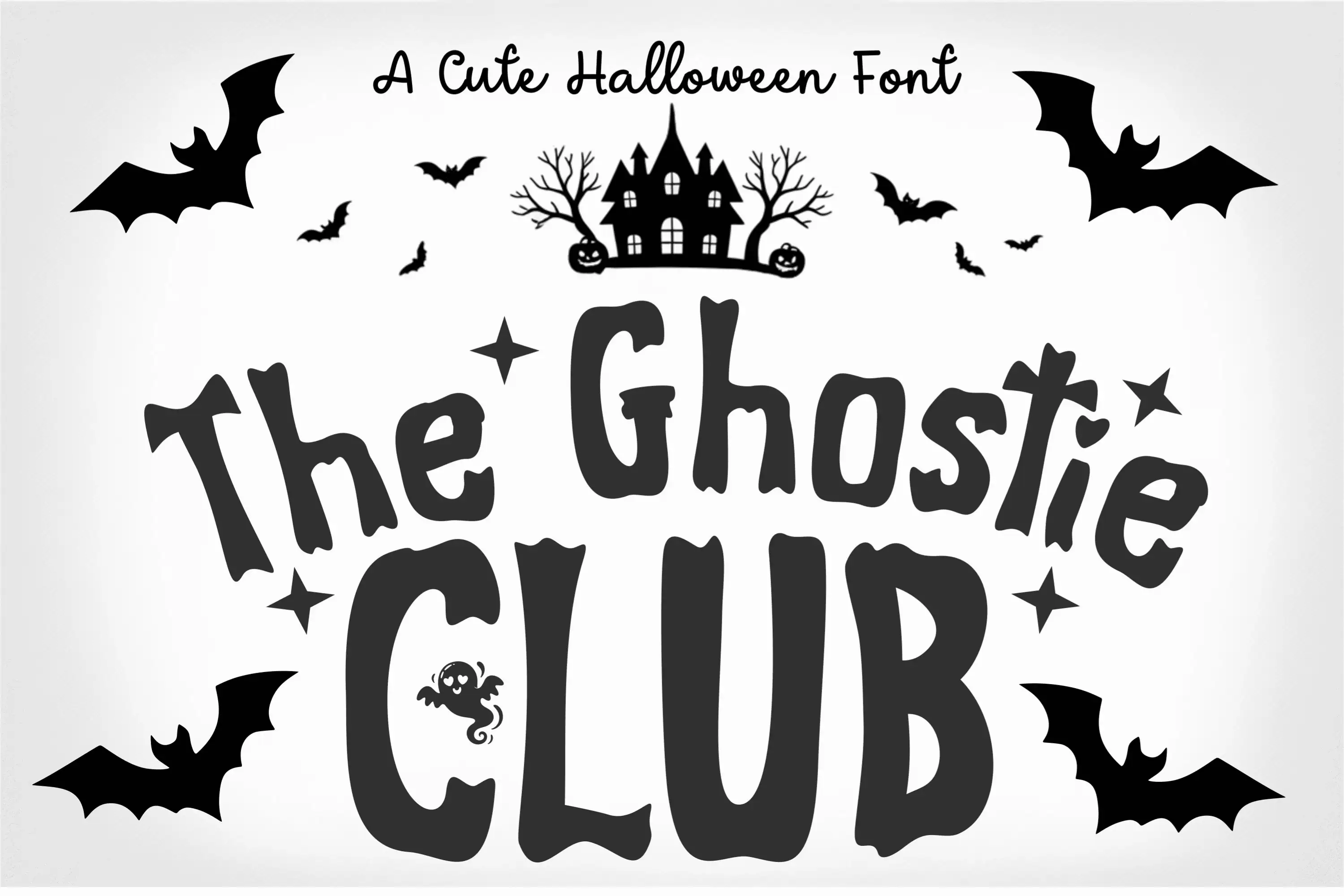 The Ghostie Club font preview from Creative Fabrica