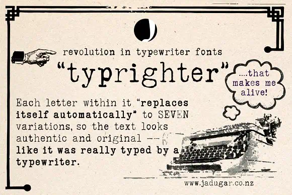 Typrighter font preview from Creative Fabrica
