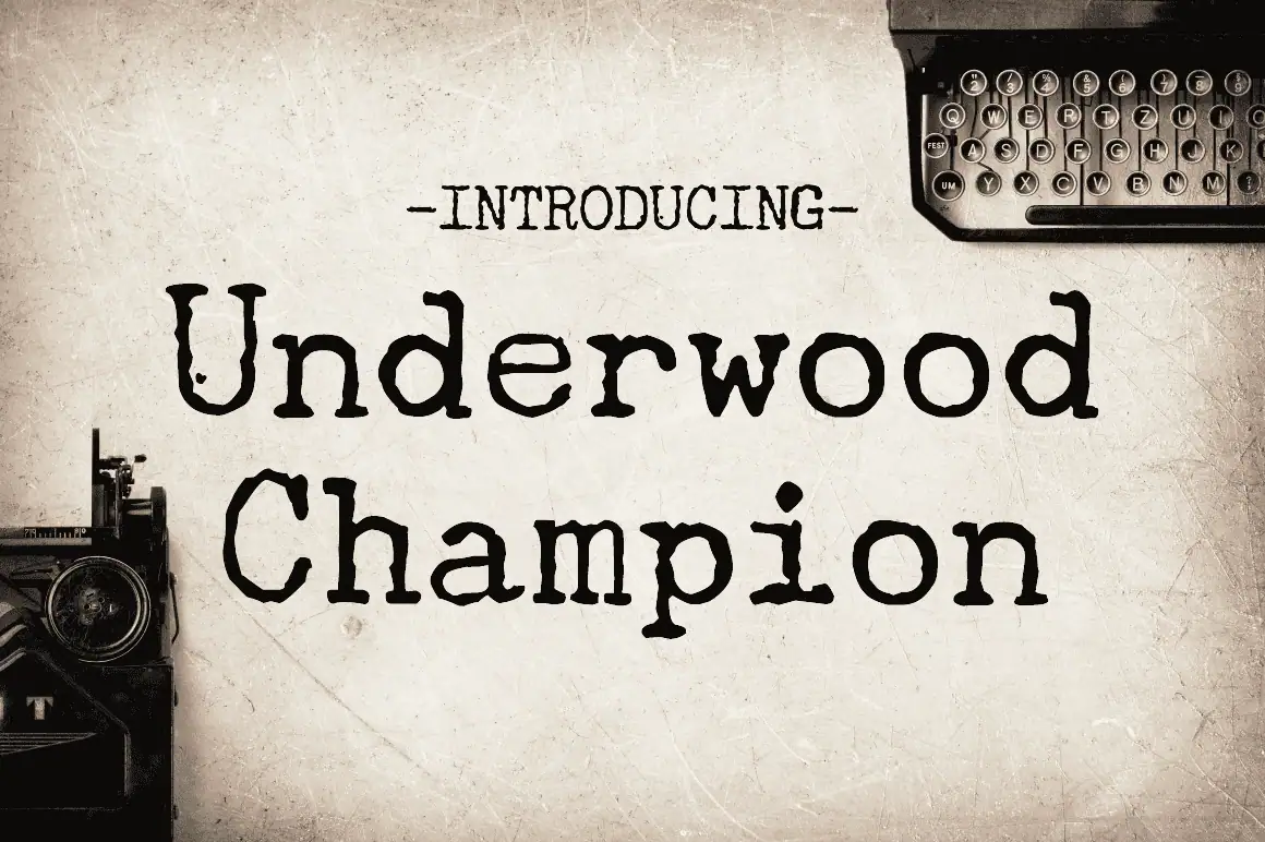 Underwood Champion font preview from Creative Fabrica