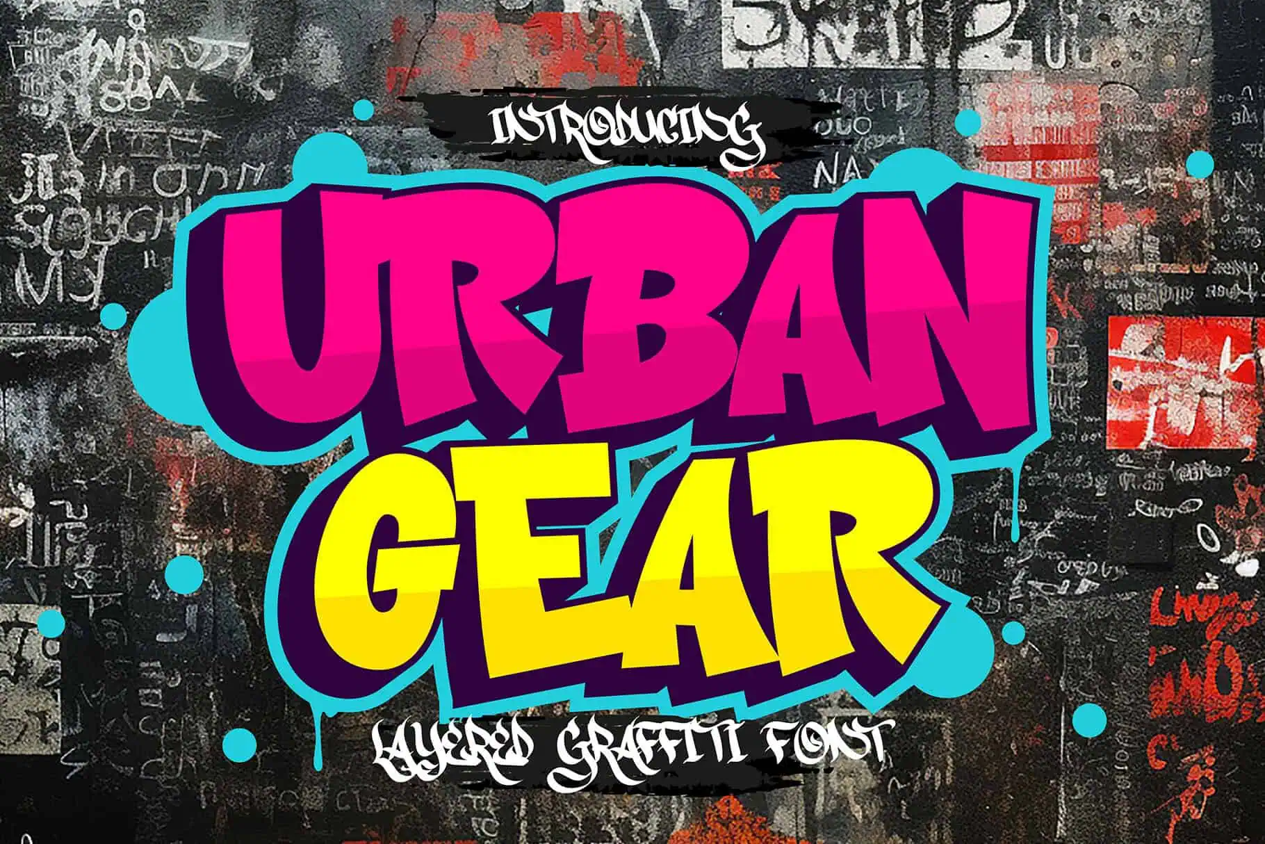 Urban Gear font preview from Creative Fabrica