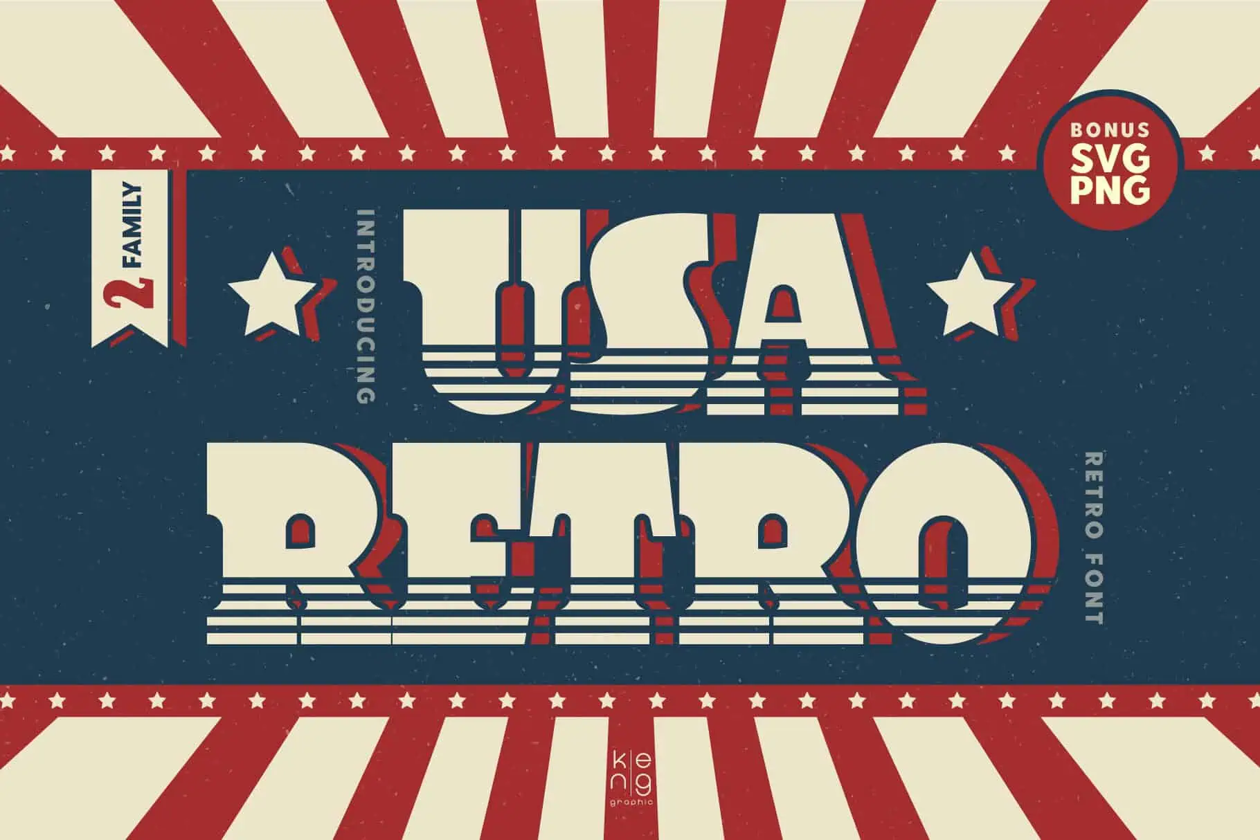 USA Retro font preview from Creative Fabrica