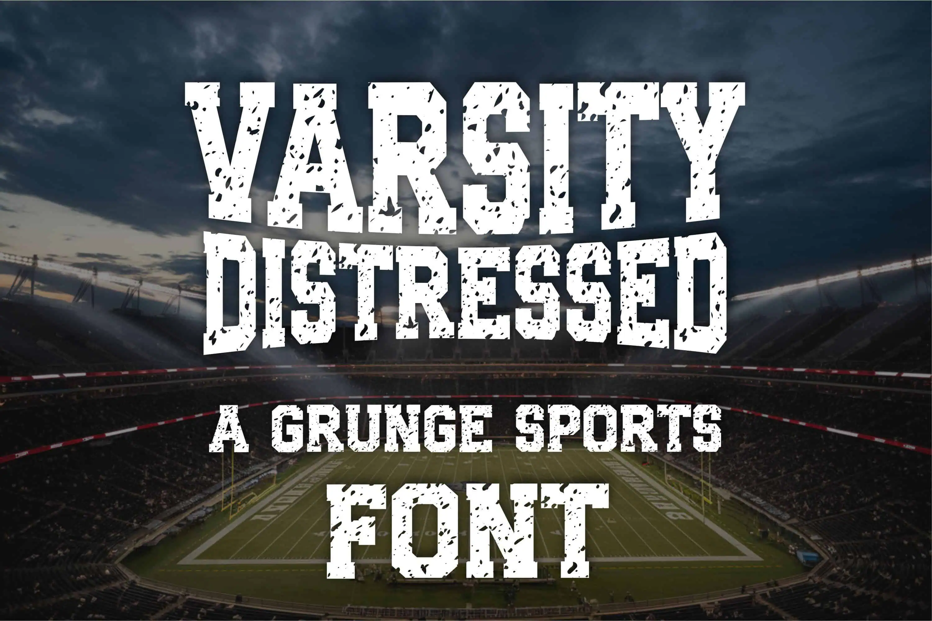 Varsity Distressed font preview from Creative Fabrica