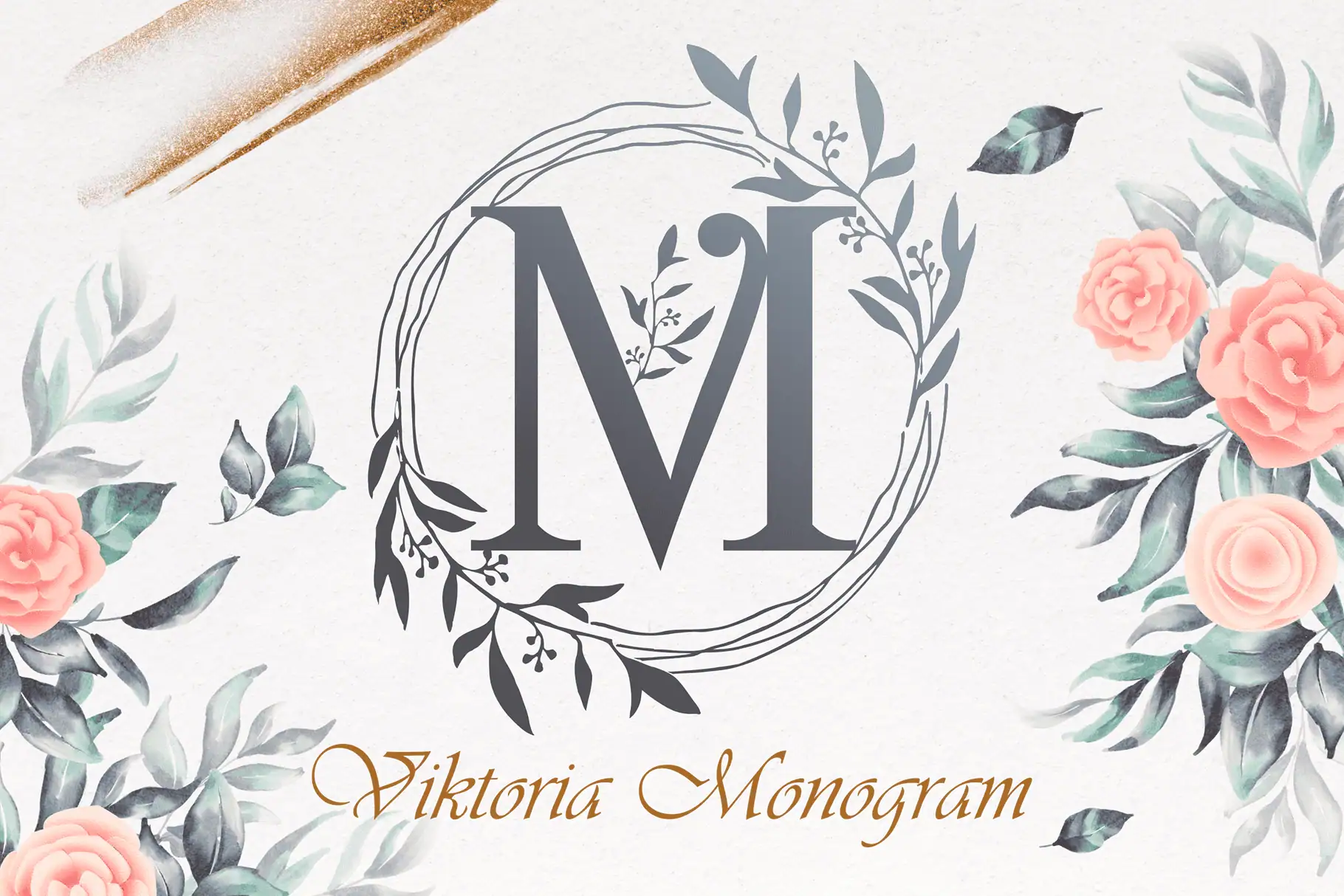 Viktoria Monogram font preview from Creative Fabrica