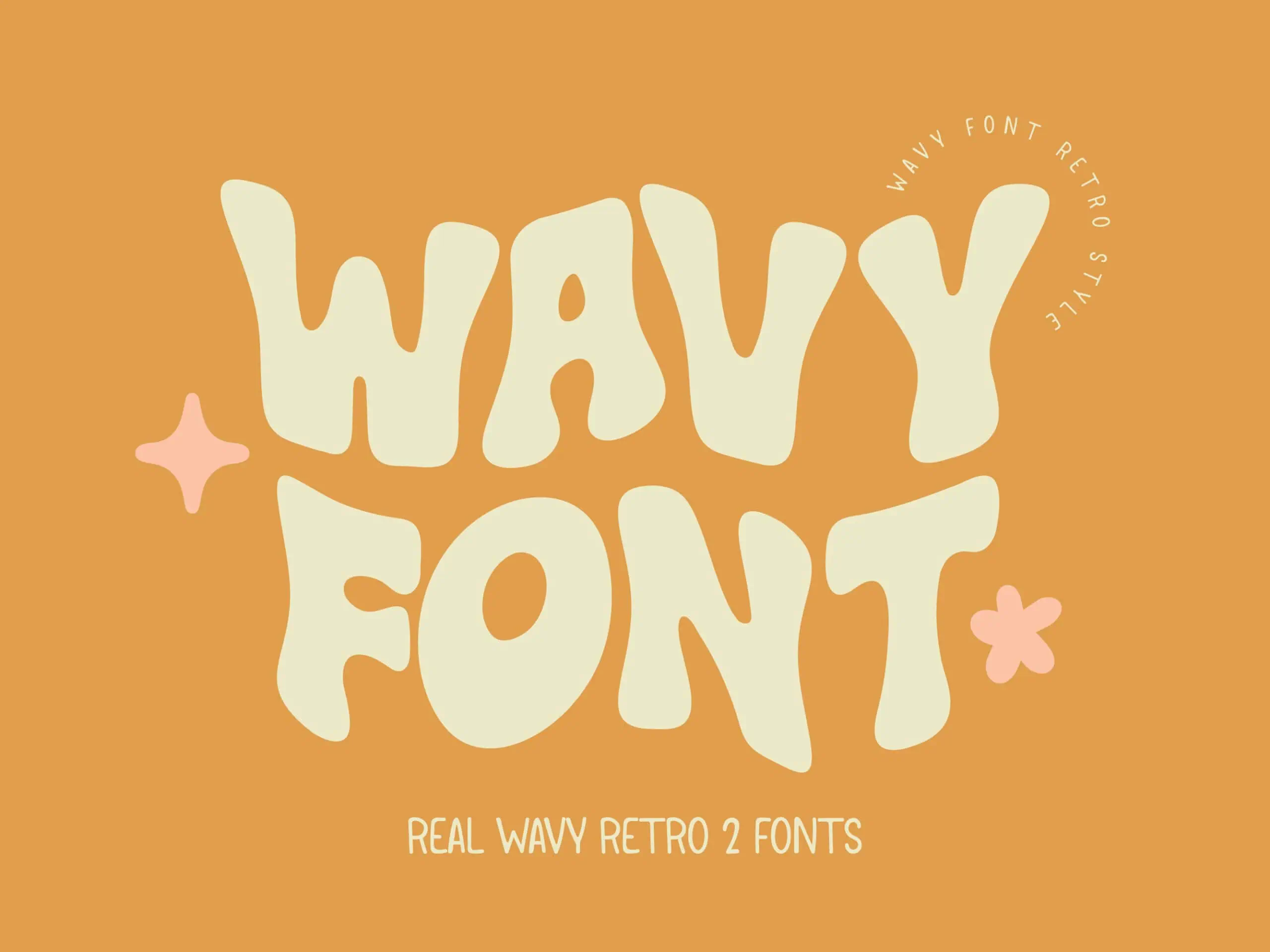 Wavy Retro font preview from Creative Fabrica