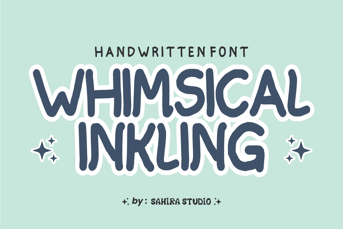 Whimsical Inkling font preview from Creative Fabrica