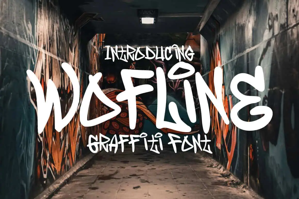 Wofline Graffiti font preview from Creative Fabrica