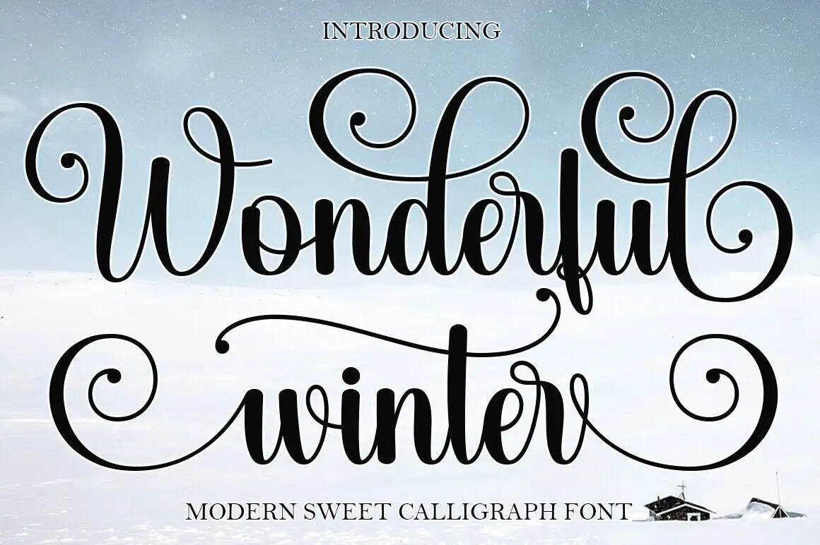Wonderful Winter font preview from Creative Fabrica