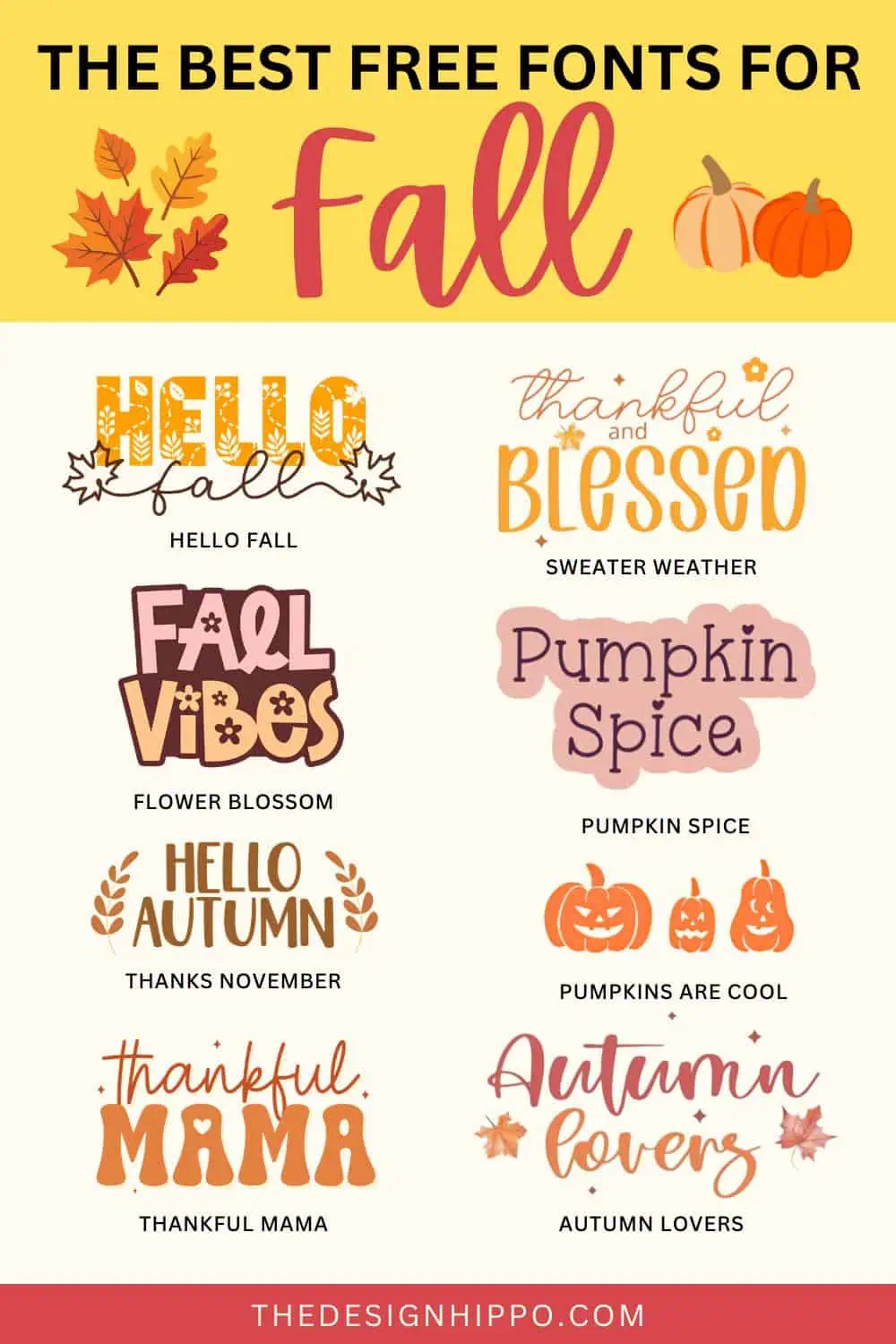 best free fall fonts