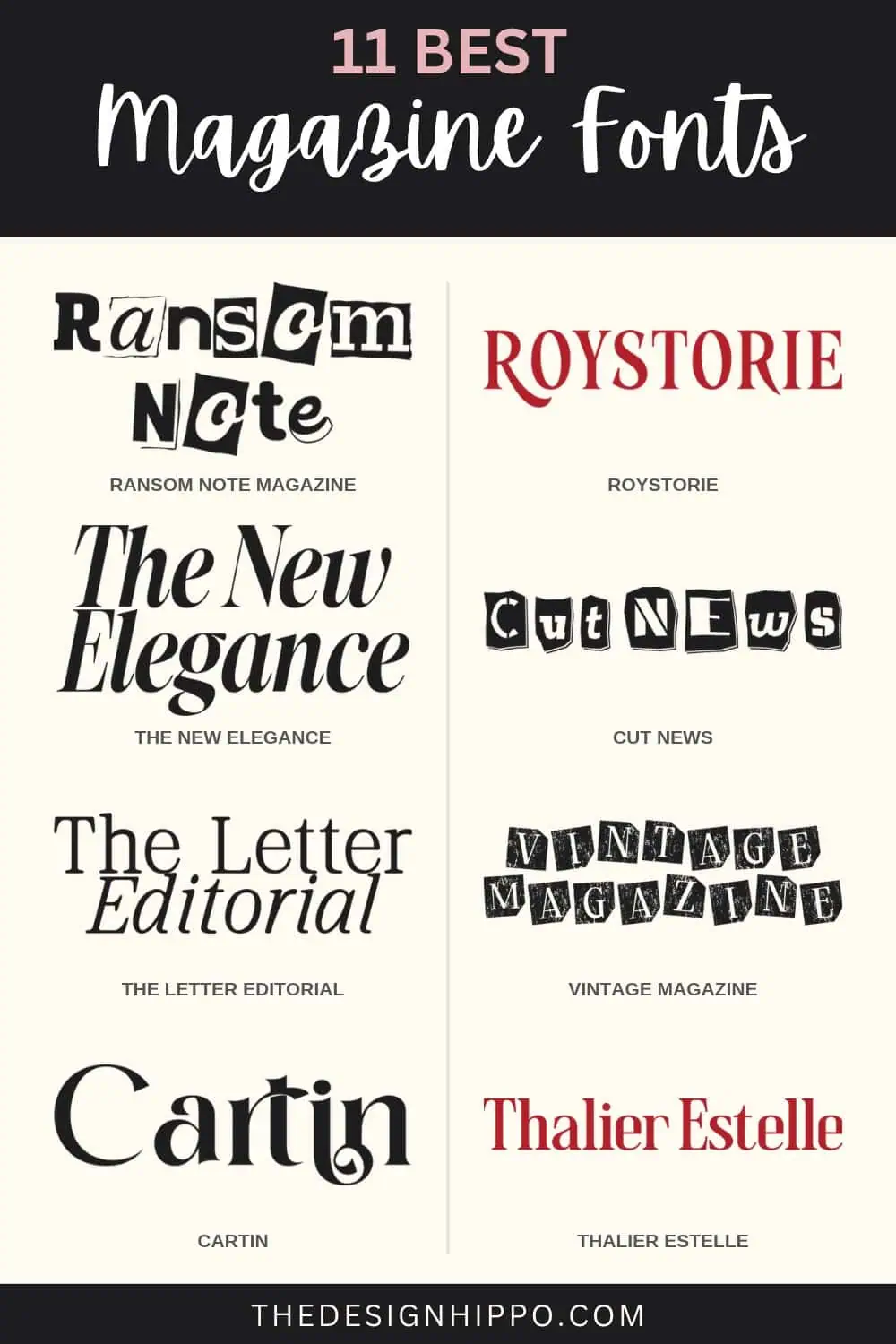 best magazine fonts