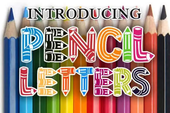 Pencil Letters font preview from Creative Fabrica